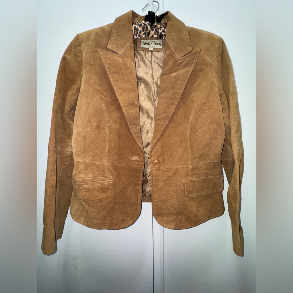 Twenty Twenty Camel Brown Suede Jacket Blazer Large